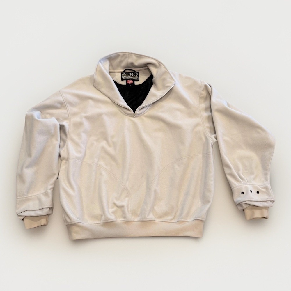 Zero Restriction Windbreaker Jacket Mens XL White 1/4 Zip Fleece Lined Golf